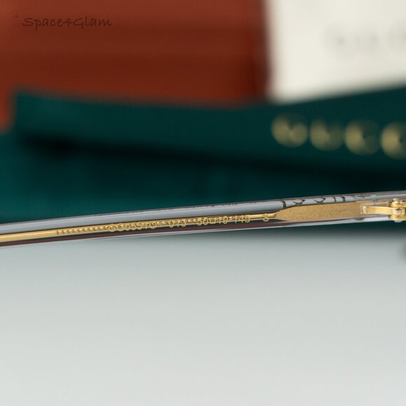 BRAND NEW Gucci GG0551O 013 Transparent Light Blue Demo Oval Unisex Eyeglasses - Picture 6 of 8